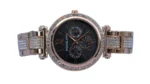 Michael Kors Rose Gold Black Dial Watch with Crystal Bracelet