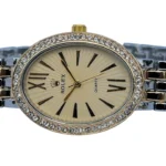 Rolex Quartz Two-Tone Oval Watch with Crystal Bezel for Women