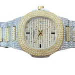 Patek Philippe Nautilus Full Diamond Two Tone Stainless Steel Automatic Men’s Watch