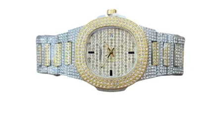 Patek Philippe Nautilus Full Diamond Two Tone Stainless Steel Automatic Men’s Watch